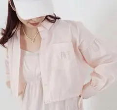 MAJESTIC LEGON 裾ドロスト ショート シャツ ピンク シャツのサムネイル