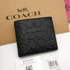 新作モデル　COACH　折り財布　メンズ　人気の小銭入れ付き