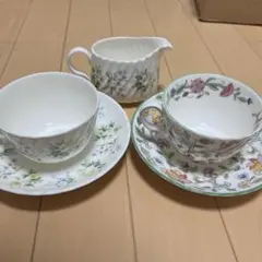 ミントン ティーカップ ソーサー ケーキプレート 3セット - メルカリ