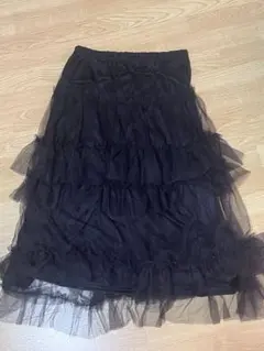 アベイル ブラックチュールフリルスカート