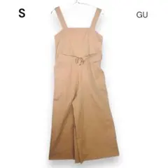 【ジーユー】サロペットパンツ オーバーオール S ベージュ 綿 春 夏 5091