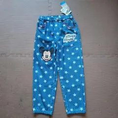 120cm ミッキーマウス 星柄パンツ 長ズボン 男の子 ディズニー 青 ブルー