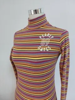 PEARLY GATES パーリーゲイツ モックネック長袖ボーダーカットソー