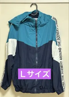 RAGOUT フード付きウィンドブレーカー M ネイビー/ターコイズ/ホワイト