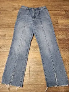 LOWRYS FARM スリット デニムパンツ ライトブルー L