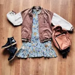 長袖ワンピース 水色×花柄 フィンランド 北欧