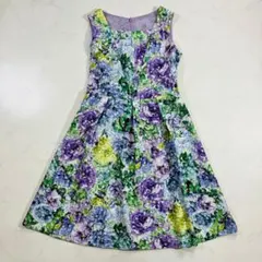 美品✨FRANCO FERRARO ワンピース 花柄 紫 3 L相当（E514）のサムネイル