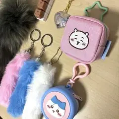 8点セットカラフルファーキーホルダーセットちいかわポーチハチワレギャルgal