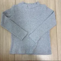 ユニクロ リブ カットソー グレー