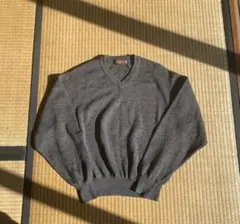 【90s毛100%】DONADONI グレー　ニットセーター ウールカーディガンのサムネイル