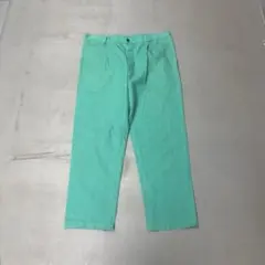 80s Euro vintage ミントグリーン　ワークパンツ　ボタンフライ