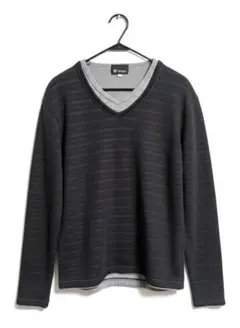 TK MIXPICE フェイクレイヤード 長袖ニットTシャツM タケオキクチ