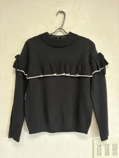 【美品】MAJESTIC LEGON フリルニット ブラック