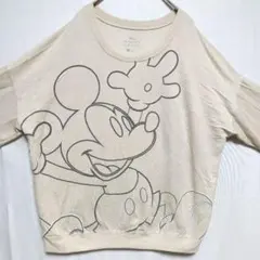 Disney Mickey Mouse トレーナー L ベージュ レディース古着