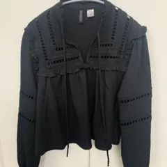 H&M ブラック フリルシャツ Sサイズ