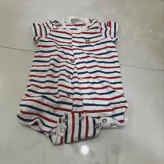 ミキハウス　ロンパース　羽毛だちあり　サイズ70 首元汚れあり