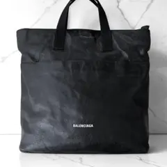 美品 バレンシアガ エクスプローラー トート バッグ レザー ブラックのサムネイル