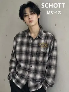 Schott 長袖チェックシャツ オンブレ レーヨンタグ付き - メルカリ