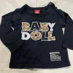 BABYDOLL 長袖Tシャツ 黒 レオパード柄