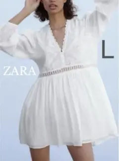 ZARA チュニック ブラウス刺繍ワンピースL