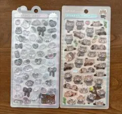 ボンボンドロップシール レッサーパンダ うさぎ しろくろ