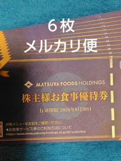 松屋フーズ　株主優待券　10枚☆有効期限  2020年6月30日 松屋フーズ - 【松屋】松屋フーズ 株主優待券 1枚の通販 by パパさん