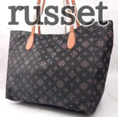 russet ラシット モノグラム トートバッグ 肩掛け ナイロン レザー