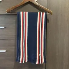 LACOSTE ラコステ マフラー メリノウール ストライプ フリンジ