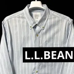L.L.BEAN XL 長袖シャツ ストライプ ブルー 青 グリーン 緑