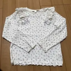 アプレレクール　フリル付き花柄長袖カットソー　120