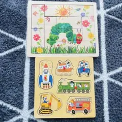 はらペコあおむし　のりもの　木製パズル　木のおもちゃ　パズル
