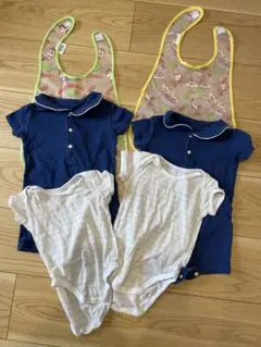 ユニクロ　ロンパース ベビー服 肌着 半袖 ベビー肌着 双子ちゃんセット