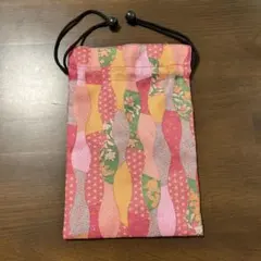 和柄の巾着袋