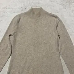 【匿名配送】カシミヤ100% ニットセーター モックネック ベージュ Sサイズ