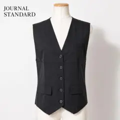 ジャーナルスタンダード 黒ベスト ジレ ポケット付き きれいめ 重ね着のサムネイル