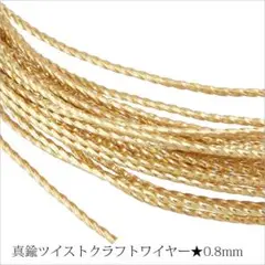 A★ツイストクラフトワイヤー★真鍮★0.8mm✕6m　w-8-13