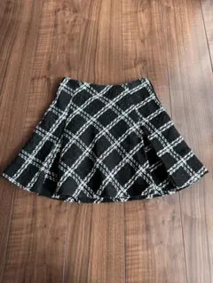 GRL黒と白のチェック柄　ミニスカート XS