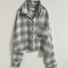 HOLLISTER ホリスター チェック柄 クロップド フランネルシャツ M