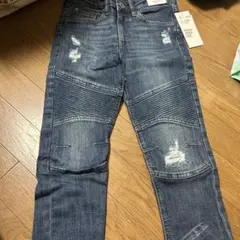 H&M青 デニム ジーンズ ダメージ加工