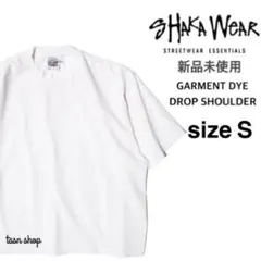 【シャカウェア】新品 ガーメントダイ ドロップショルダー Tシャツ ホワイト S