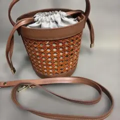 【美品】イエナIENA×アンドレアカルドネ　バスケットショルダーバッグかごバッグ