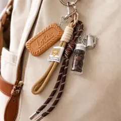 キーホルダー パラコード バッグチャーム クッキー コーヒー豆 キーリング