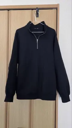 GU ヘビーウェイトスウェットハーフジッププルオーバー ブラック XL