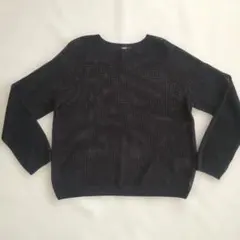 UNIQLO メッシュニット 長袖 ブラック XL　シアーのサムネイル