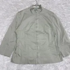 23区 オンワード　40 L ノーカラージャケット ライトグレー