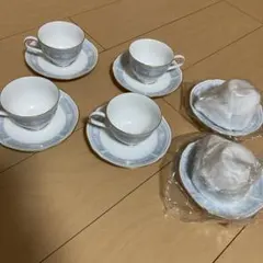 6セット　Noritake 青と白の花柄 ティーカップ ノリタケ　未使用含