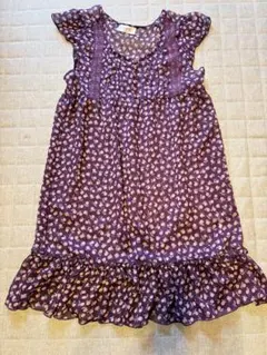 IIMK 半袖 チュニック パープル 花柄のサムネイル