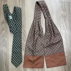 HERMES ネクタイ 黒と金のロープパターン