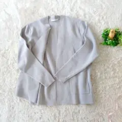 IKKA LOUNGE　ニットジャケット　グレー　ボタンレス　M　万能　羽織