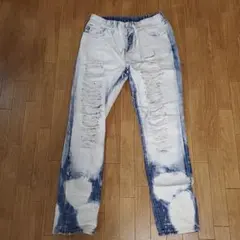 ダメージ加工スリムフィットデニムパンツ